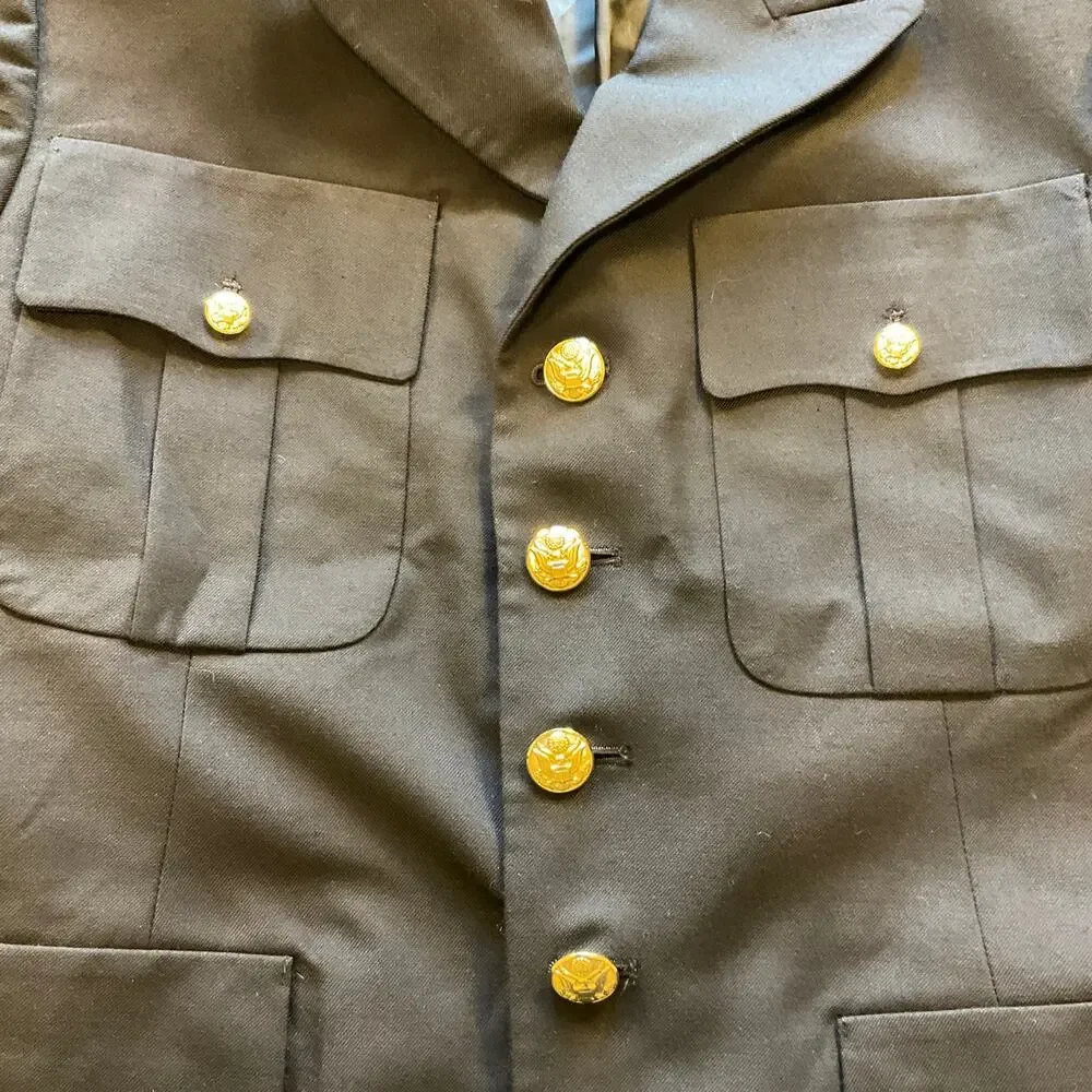 US Army Dress Blue Coat 40SC DeRossi & Son Wool Blend Military Uniform Jacket